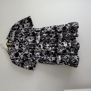 Graffiti ruffle oversized dress, women's M/L